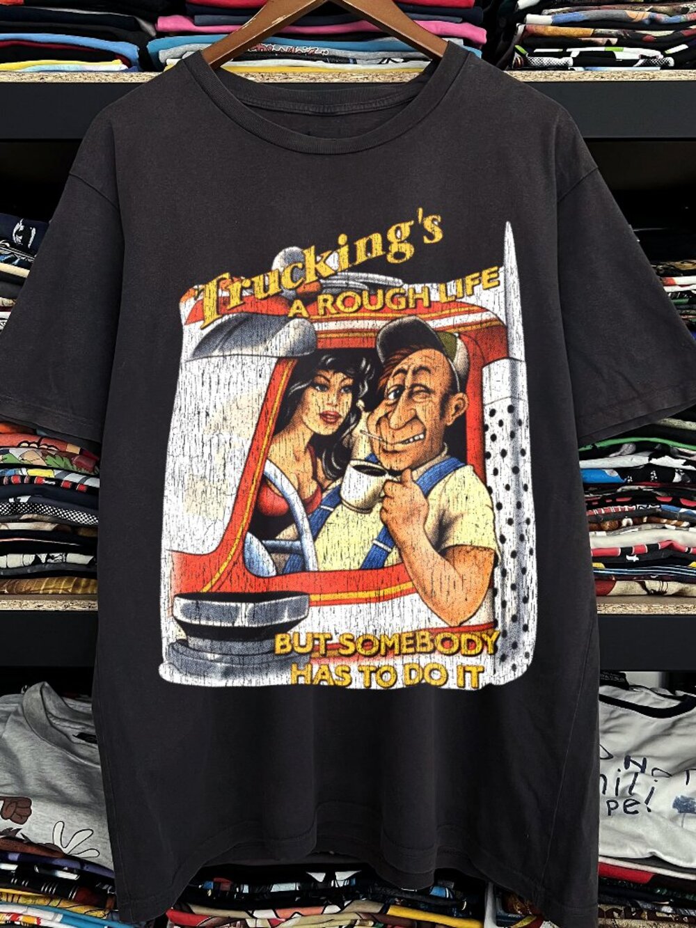 Trucking Washed Black Tee